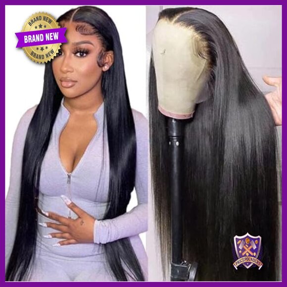 22 Inch Human Hair Lace Front Wig Glueless Pre Plucked Baby Hair